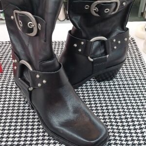 Arezzo Leather Moto Boots NWOB
